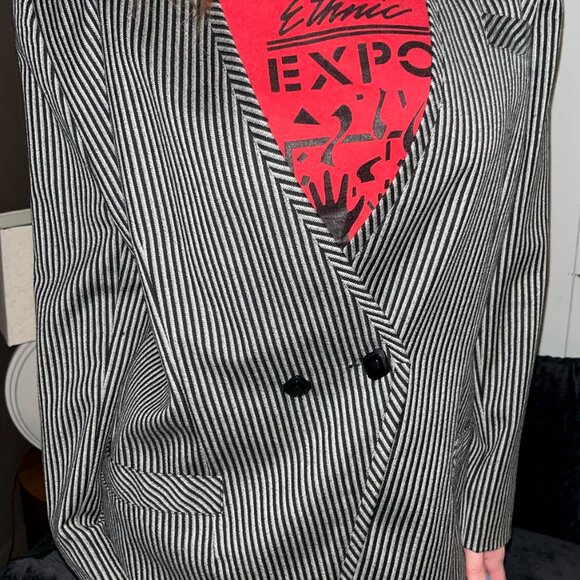 Vintage Francci Double Breasted Pin Stipe Blazers 12 - Picture 5 of 11